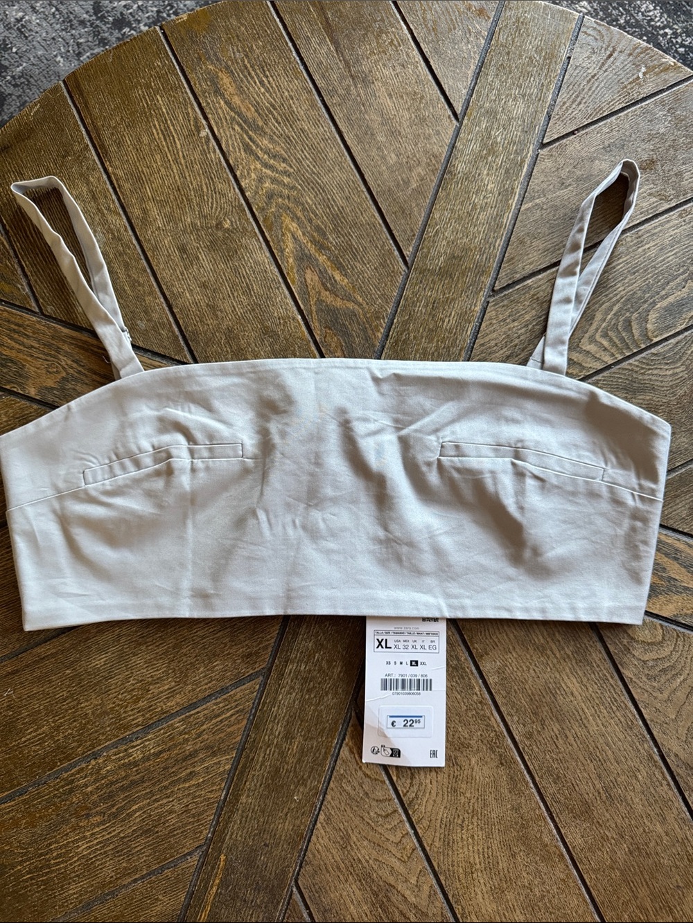 Zara Cream Bralette-Style Cropped Camisole with Thin Straps